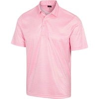 Greg Norman Men's ML75 Recycled Microlux Three Tone Stripe Golf Polo