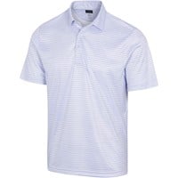 Greg Norman Men's ML75 Recycled Microlux Three Tone Stripe Golf Polo, Grey