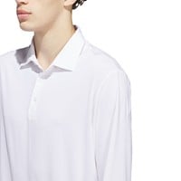 adidas Men's Long Sleeve Golf Polo, White