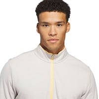 adidas Men's Lightweight 1/2 Zip Golf Pullover, Tan