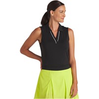 Puma Women's Cloudspun Piped Sleeveless Golf Polo, Black