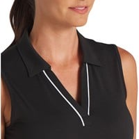 Puma Women's Cloudspun Piped Sleeveless Golf Polo, Black