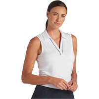 Puma Women's Cloudspun Piped Sleeveless Golf Polo, White