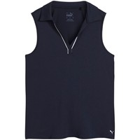 Puma Women's Cloudspun Piped Sleeveless Golf Polo, Navy