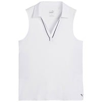 Puma Women's Cloudspun Piped Sleeveless Golf Polo, White