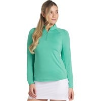 Puma Women's You-V 1/4 Zip Golf Pullover, Light Green