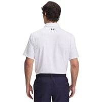 Under Armour Men's Chest Striped Playoff 3.0 Golf Polo, White