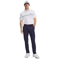 Under Armour Men's Chest Striped Playoff 3.0 Golf Polo, White