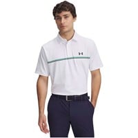 Under Armour Men's Chest Striped Playoff 3.0 Golf Polo, White