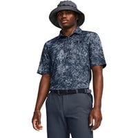 Under Armour Men's Printed Mineral Wash Playoff 3.0 Golf Polo, Grey/Navy