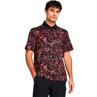 Under Armour Men's T2G Printed Golf Polo, Black/Red