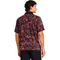 Under Armour Men's T2G Printed Golf Polo, Black/Red