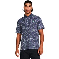 Under Armour Men's T2G Printed Golf Polo, Grey/Purple