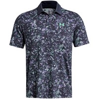Under Armour Men's T2G Printed Golf Polo, Grey/Purple