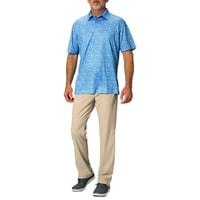 TGW Men's Happy Hour Print Golf Polo, Light Blue