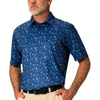 TGW Men's Happy Hour Print Golf Polo, Navy
