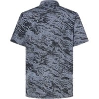 Oakley Men's Duality Jacquard Swirl Print Golf Polo, Black/Grey