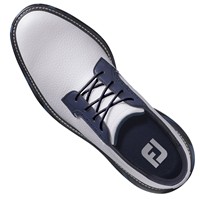 FootJoy Men's Traditions Blucher Golf Shoes, White/Navy