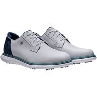 FootJoy Men's Traditions Blucher Golf Shoes, White/Royal