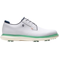 FootJoy Men's Traditions Blucher Golf Shoes, White/Teal