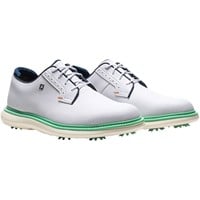FootJoy Men's Traditions Blucher Golf Shoes, White/Teal