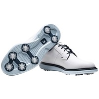 FootJoy Men's Traditions Blucher Golf Shoes, White/Blue
