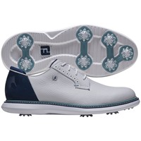 FootJoy Men's Traditions Blucher Golf Shoes, White/Royal