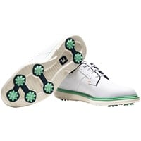 FootJoy Men's Traditions Blucher Golf Shoes, White/Teal