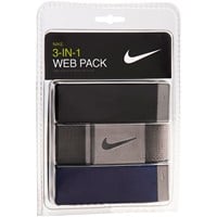 NIKE Men's 3pk Webbing Golf Belt, Black/Grey