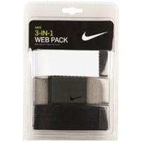 NIKE Men's 3pk Webbing Golf Belt, White/Grey
