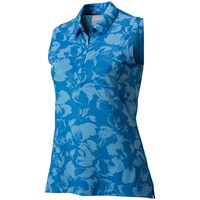 Dunning Women's Aubrey Jersey Performance Sleeveless Golf Polo, Blue