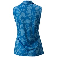 Dunning Women's Aubrey Jersey Performance Sleeveless Golf Polo, Blue