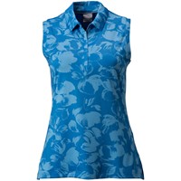 Dunning Women's Aubrey Jersey Performance Sleeveless Golf Polo, Blue