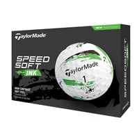 TaylorMade 2025 SpeedSoft Ink Golf Balls, White/Green