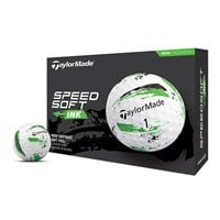 TaylorMade 2025 SpeedSoft Ink Golf Balls, White/Green
