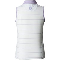 FootJoy Junior Zipper  Placket Sleeveless Golf Shirt, White/Lavender