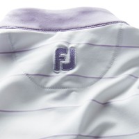 FootJoy Junior Zipper  Placket Sleeveless Golf Shirt, White/Lavender