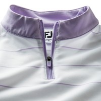 FootJoy Junior Zipper  Placket Sleeveless Golf Shirt, White/Lavender