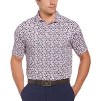 Callaway Men's Abstract Golf Ball Print Golf Polo, Peach