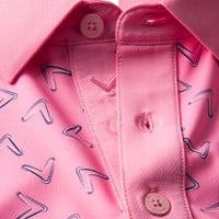 Callaway Men's Painted Chev Trademark Print Golf Polo, Pink