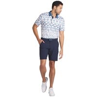 Puma Men's Fair Isle Print Golf Polo, White/Blue