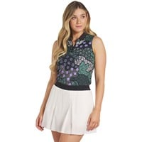 Puma Women's Cloudspun Bloom Camo Sleeveless Golf Polo, Black