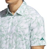 adidas Men's Ultimate365 Mesh Print Golf Polo, White/Green