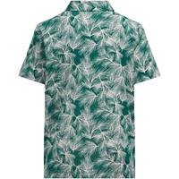 adidas Junior Script Mesh Print Golf Polo, Green