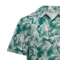 adidas Junior Script Mesh Print Golf Polo, Green