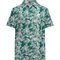 adidas Junior Script Mesh Print Golf Polo