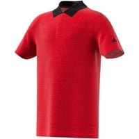 adidas Junior Ottoman Striped Golf Polo, Red