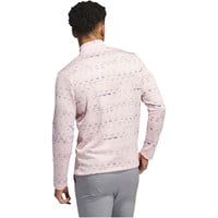 adidas Men's Core Printed 1/4 Zip Golf Pullover, Pink/Green