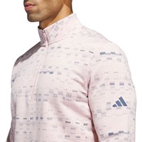 adidas Men's Core Printed 1/4 Zip Golf Pullover, Pink/Green