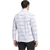 adidas Men's Core Printed 1/4 Zip Golf Pullover, White/Navy